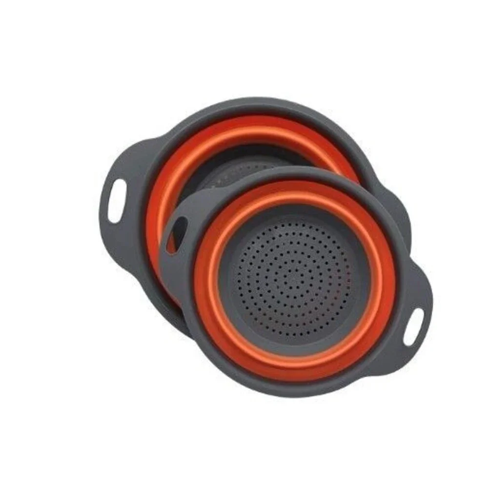 2-Pack Collapsible Colanders Colander Collapsible Set Silicon -Folding Strainers